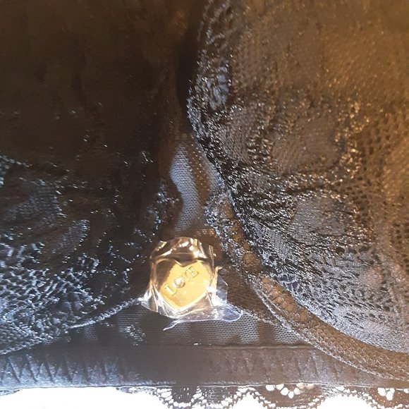 Wingslove New 32D Front Bra with Necklace Plunge Racerback Lace Black - Picture 4 of 13